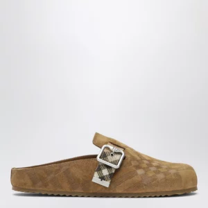 Burberry Urchin clogs in suede with Check pattern