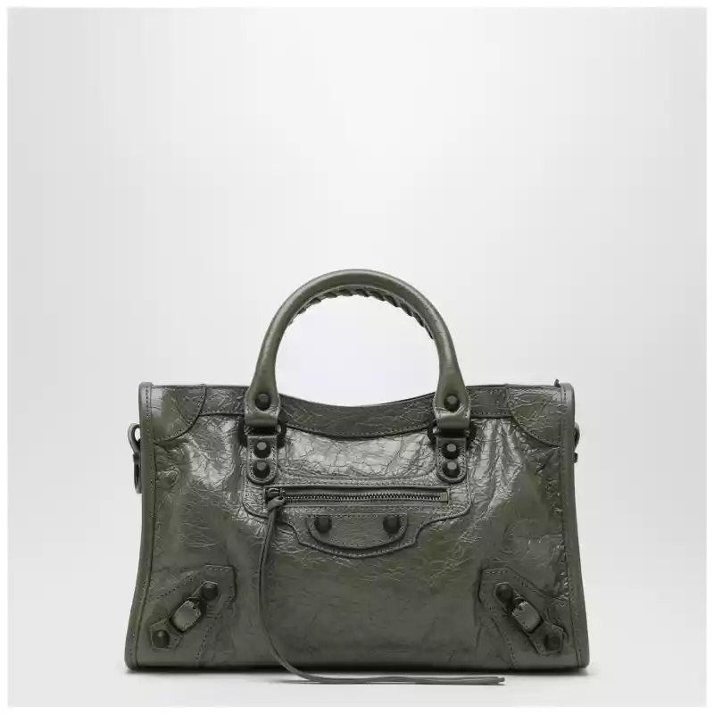 8114422ABEK_S_BALEN-3258.a Balenciaga Le City small tote bag in military green