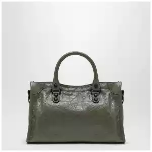 Balenciaga Le City small tote bag in military green