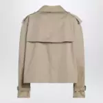 Burberry Cropped Heritage trench coat in beige gabardine