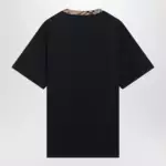 Burberry Navy T-shirt with Check trims