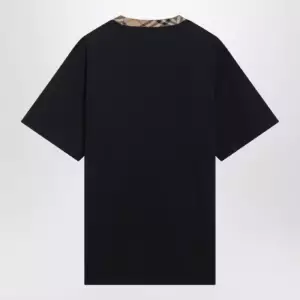 Burberry Navy T-shirt with Check trims