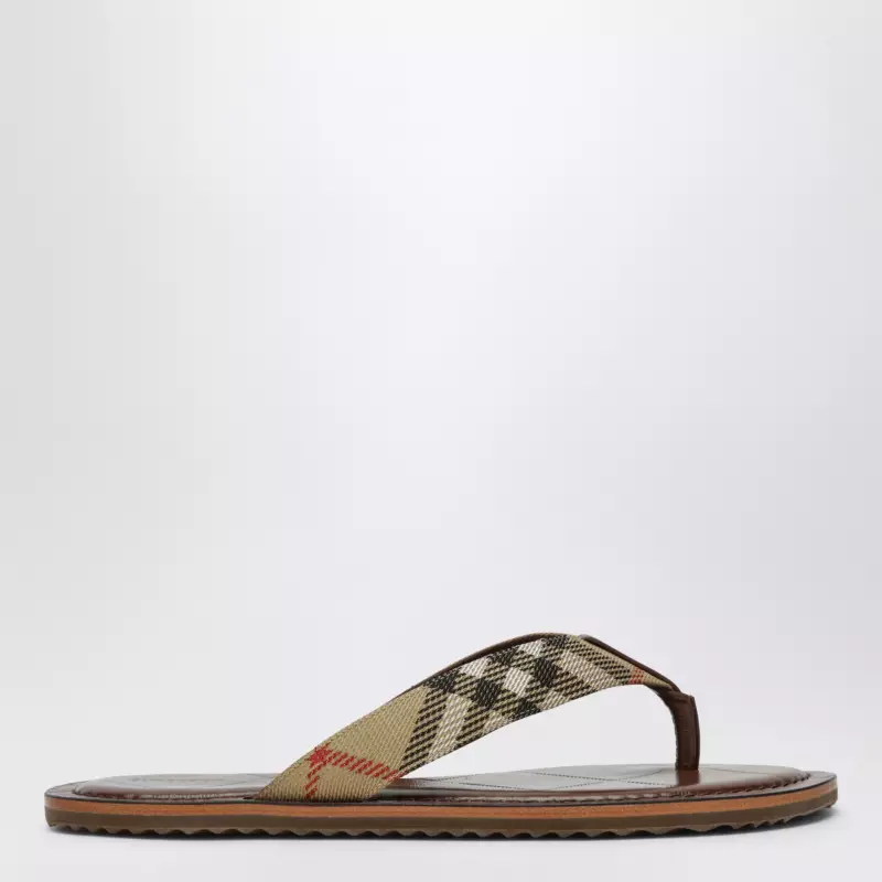 Burberry Pavilion Check nylon-blend sandals in sand beige