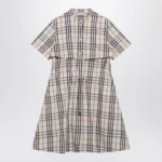 Burberry Beige check short-sleeve cotton dress