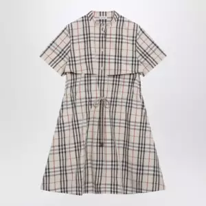Burberry Beige check short-sleeve cotton dress