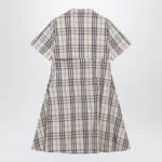 Burberry Beige check short-sleeve cotton dress