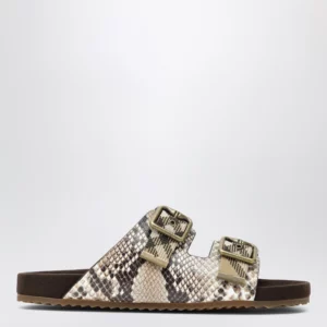 Burberry Urchin sandals in leather with python print