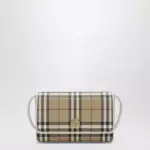 Burberry White Hampshire bag with Check pattern