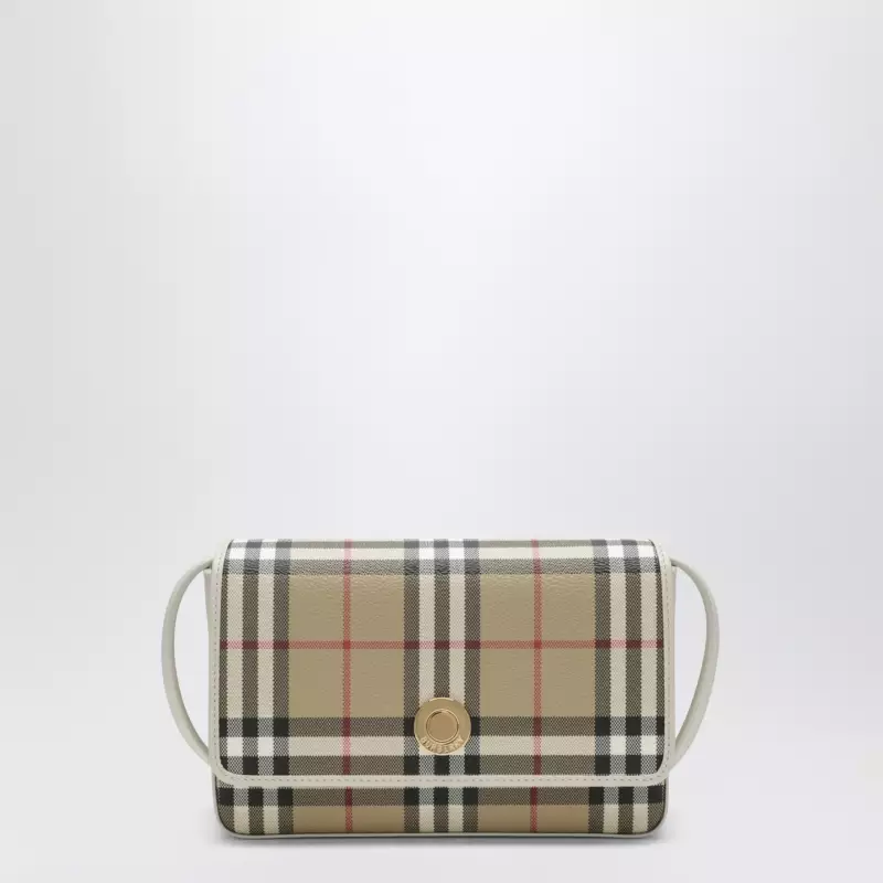 Burberry White Hampshire bag with Check pattern
