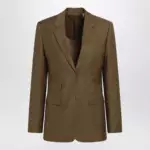 Burberry Tailored single-breasted wool and mohair brown jacket