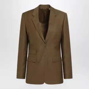 Burberry Tailored single-breasted wool and mohair brown jacket