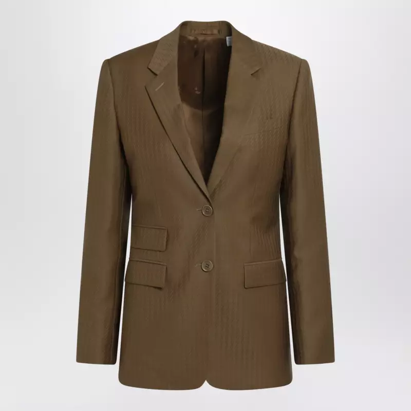 Burberry Tailored single-breasted wool and mohair brown jacket