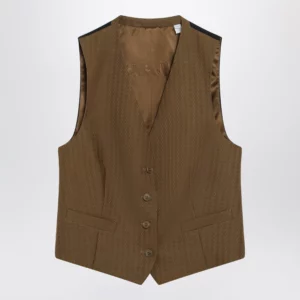 Brown wool and mohair vest by Burberry