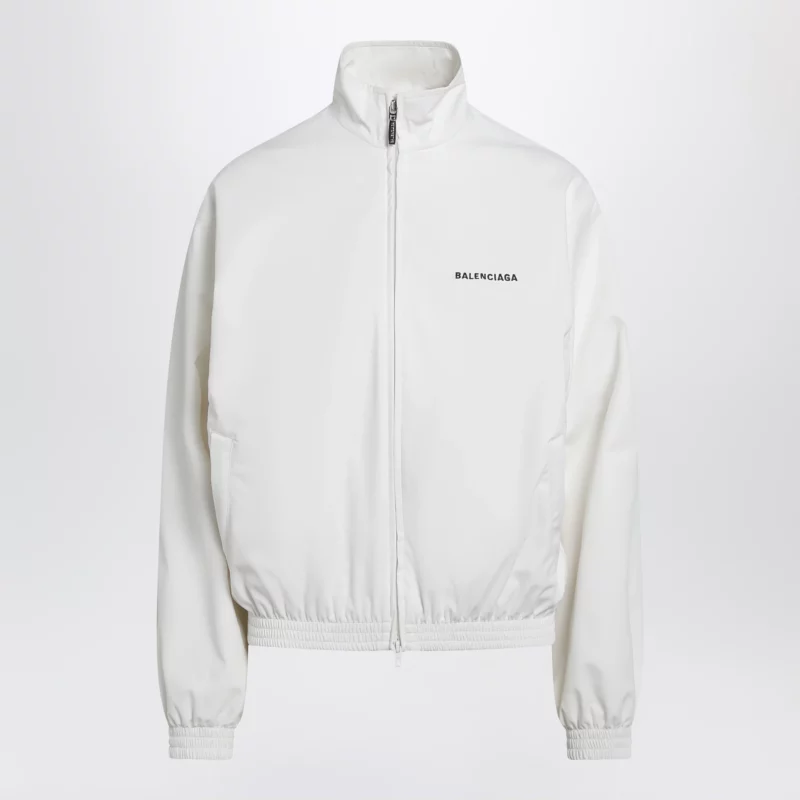 839091TRO31_R_BALEN-9012.x Balenciaga Women's Back track jacket in white technical polyester