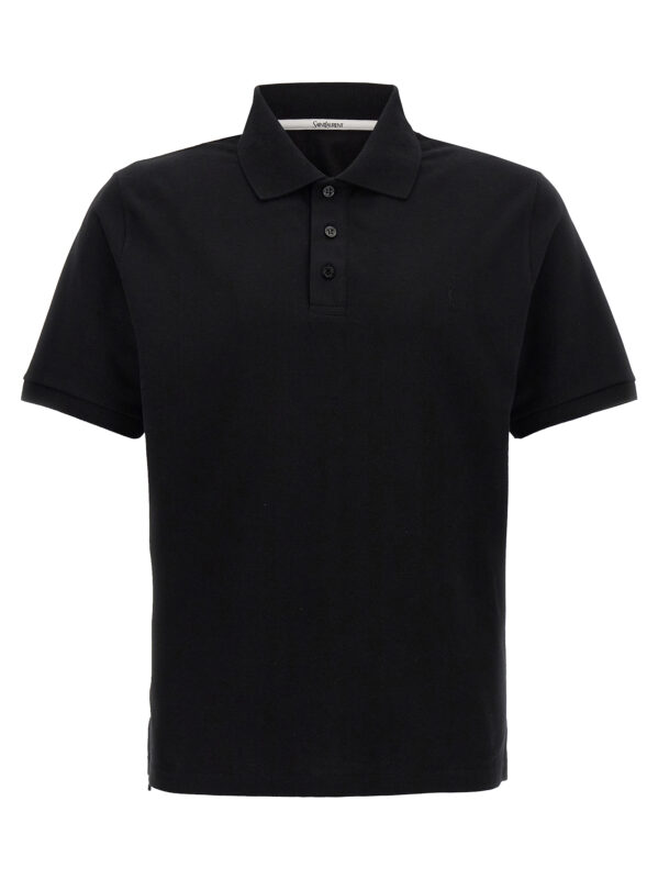 844845Y37HC1000_01_M_2025-07-22T15-02-06.493Z Saint Laurent Logo Embroidery Polo Shirt