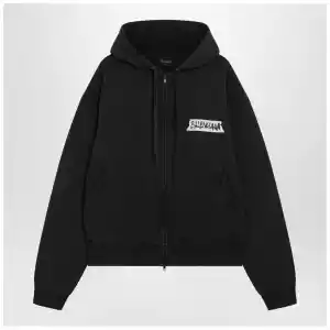 Balenciaga Black washed Masking Tape oversize hoodie