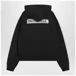 Balenciaga Black washed Masking Tape oversize hoodie