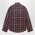Balenciaga Burgundy plaid cotton-blend flannel zip shirt
