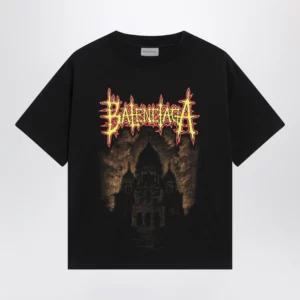 Balenciaga Sacré Cœur print medium-fit cotton T-shirt in black