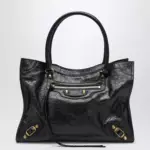 Balenciaga Le City small lambskin leather tote bag in black