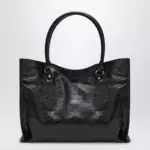 Balenciaga Le City small lambskin leather tote bag in black