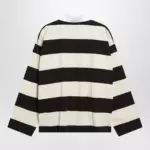 Balenciaga Striped jersey polo shirt in cotton, brown