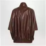 Balenciaga Cooon bomber jacket in lamb leather, castor