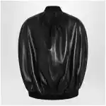 Balenciaga Black leather bomber jacket