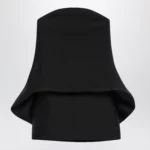 Balenciaga Mini balloon bustier dress in wool and silk black