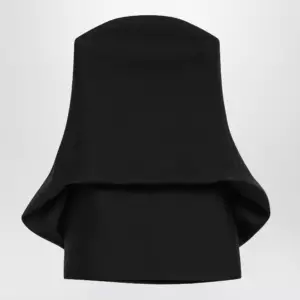 Balenciaga Mini balloon bustier dress in wool and silk black