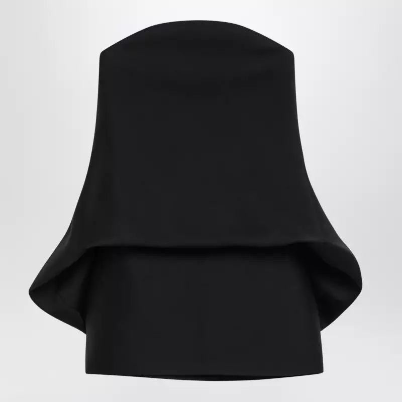 872115TUQ03_S_BALEN-1000.x Balenciaga Mini balloon bustier dress in wool and silk black