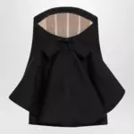 Balenciaga Mini balloon bustier dress in wool and silk black