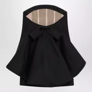 Balenciaga Mini balloon bustier dress in wool and silk black