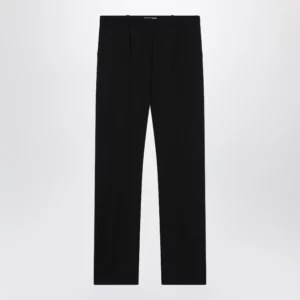 Balenciaga Slim tailored trousers in stretch wool twill, black