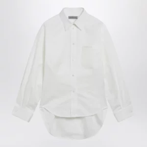 Balenciaga Cocoon shirt in cotton and silk poplin, white