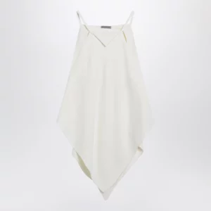 Balenciaga Scarf-inspired wool and silk crepe top in ivory