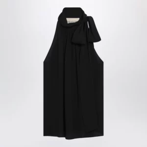 Valentino Black silk top with neck bow