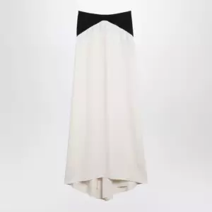 Valentino Long silk skirt in Vanilla/Black