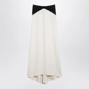 Valentino Long silk skirt in Vanilla/Black