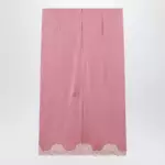 Valentino Pink cady midi skirt with lace details