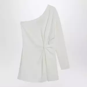 Valentino Ivory one-shoulder top in couture cady