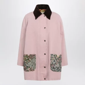 Valentino Pink denim caban jacket