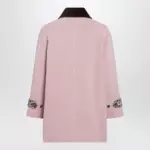 Valentino Pink denim caban jacket