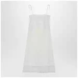 Valentino Ivory linen midi dress with Sangallo embroidery