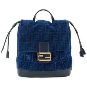 Fendi Ff Flocked Denim Backpack