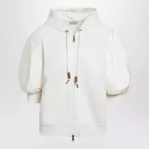 Moncler White short-sleeve jersey sweatshirt