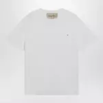 Valentino White cotton T-shirt with VGold