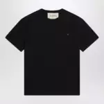 Valentino Black cotton T-shirt with VGold