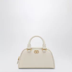Valentino Garavani Ivory VLogo Signature mini duffle bag in grained calfskin