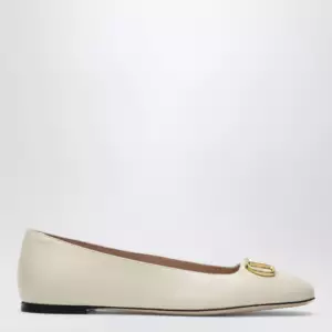 Valentino Garavani White VLogo Signature ballerina flats in nappa leather